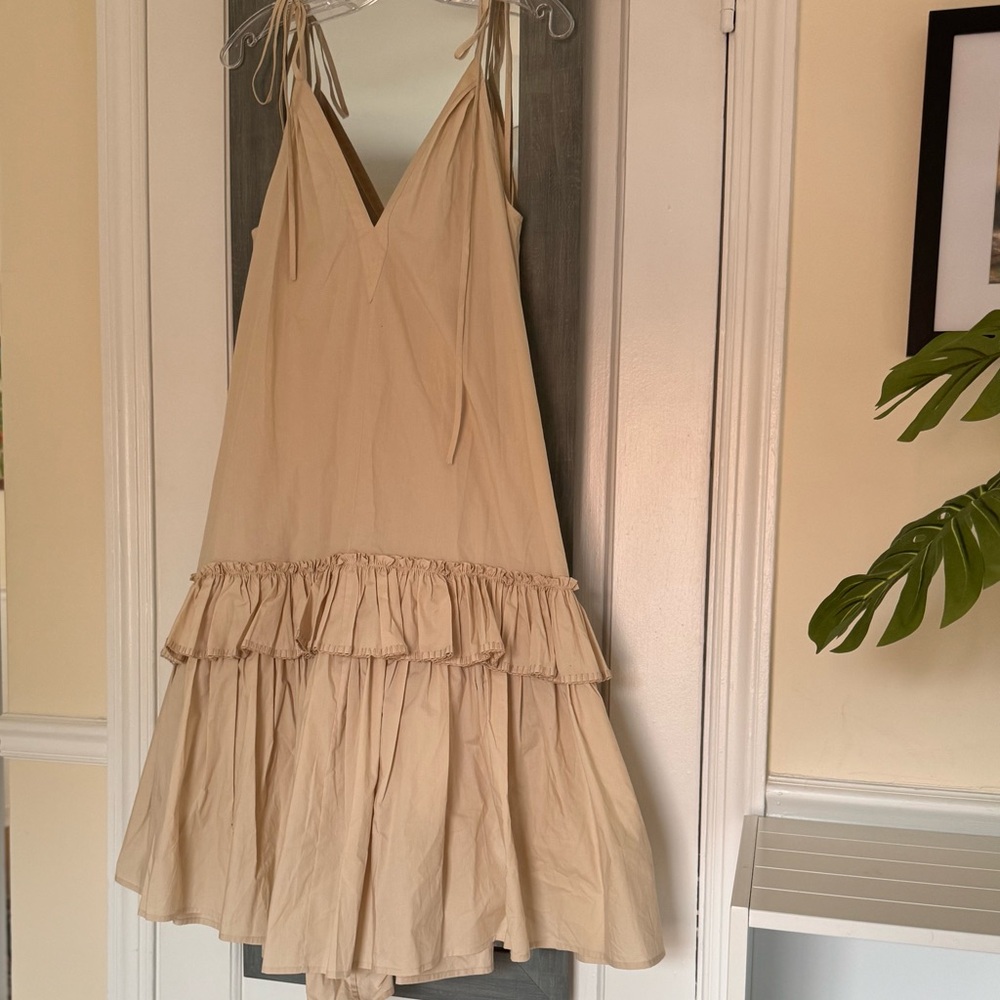 Figue Ada Belted Tiered Ruffle Midi Dress Modern Romantic Feminine Effortless